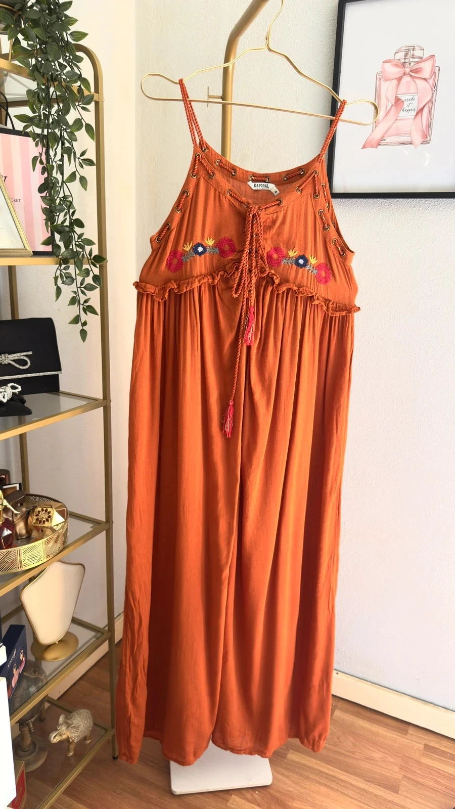 Lindo Vestido Terracota Bordado Estilo Boho Chic Kaporal • M • TN276